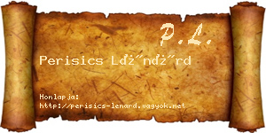 Perisics Lénárd névjegykártya